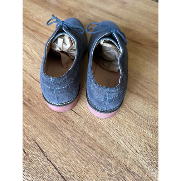 J. Crew Crewcuts Men's Blue Suede Wingtip Shoes Size 5 - Picture 3 of 6